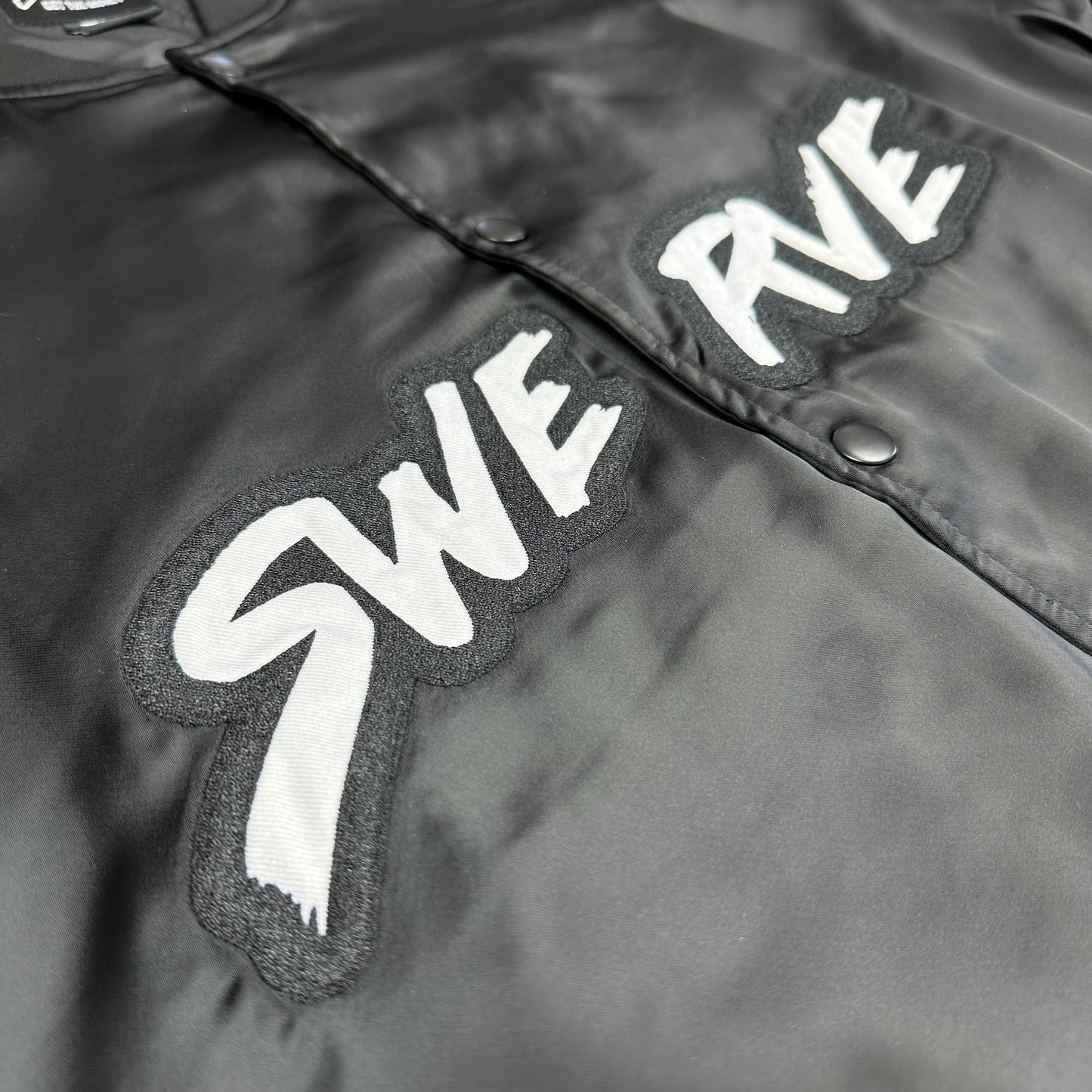 Black Satin Bomber
