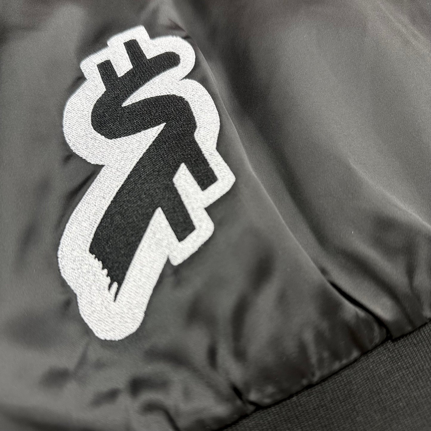 Black Satin Bomber