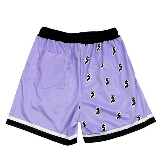 PURPLE RESPECT THE HUSTLE SHORTS