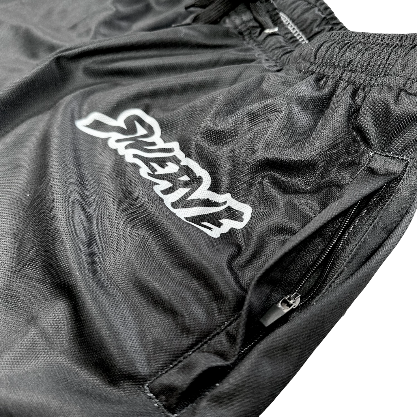 BLACK RESPECT THE HUSTLE SHORTS