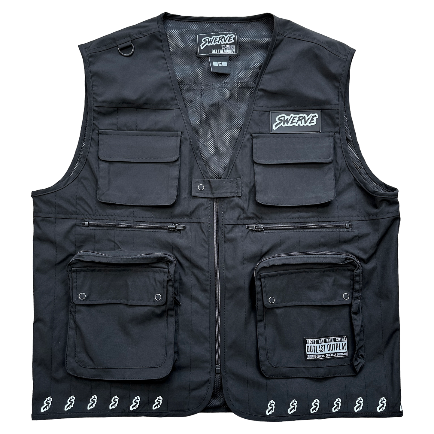 BLACK ZIPPER TACTICAL VEST