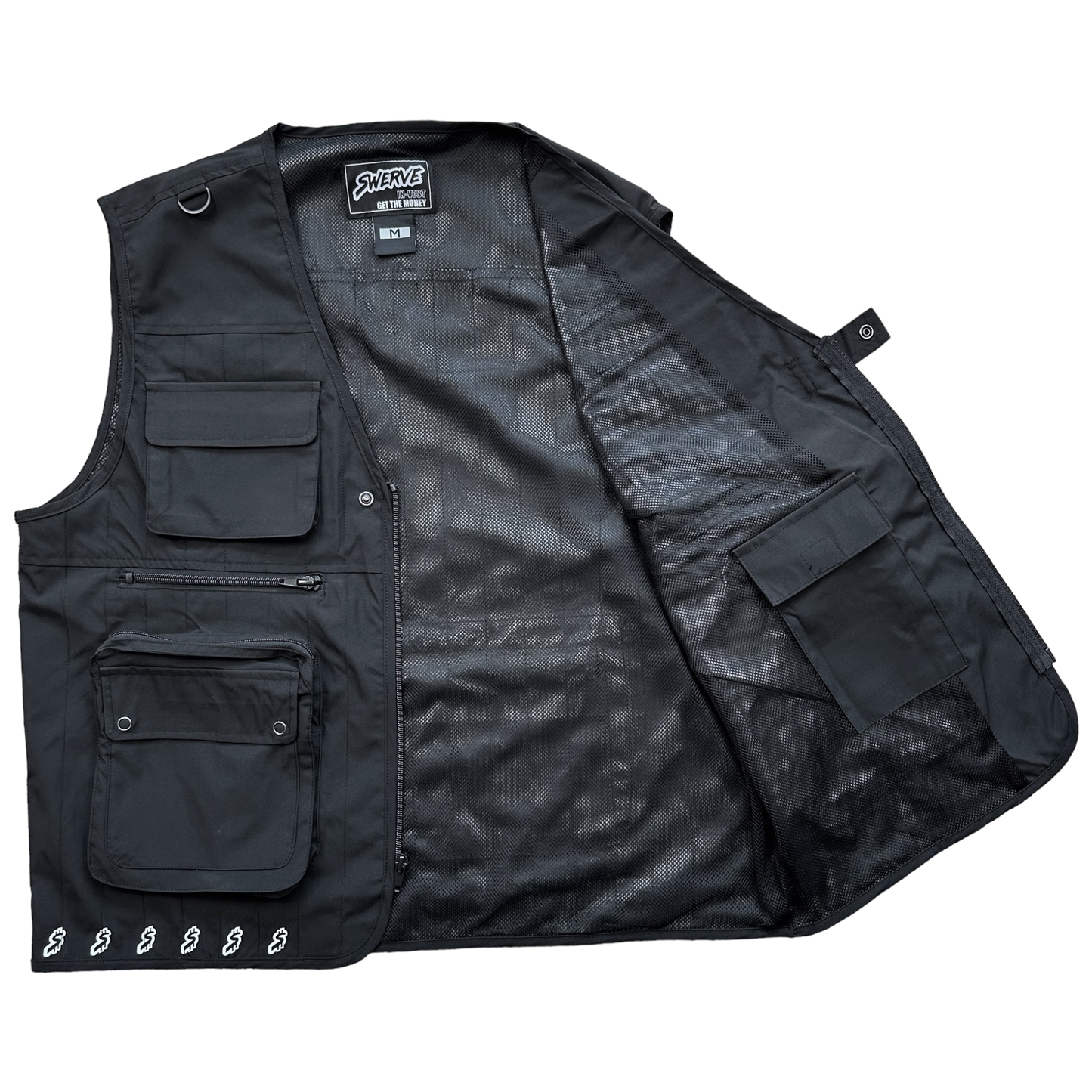 BLACK ZIPPER TACTICAL VEST