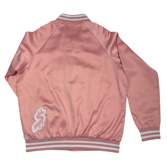 Pink Satin Bomber