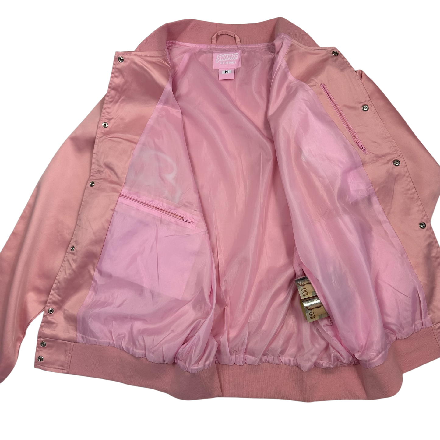 Pink Satin Bomber