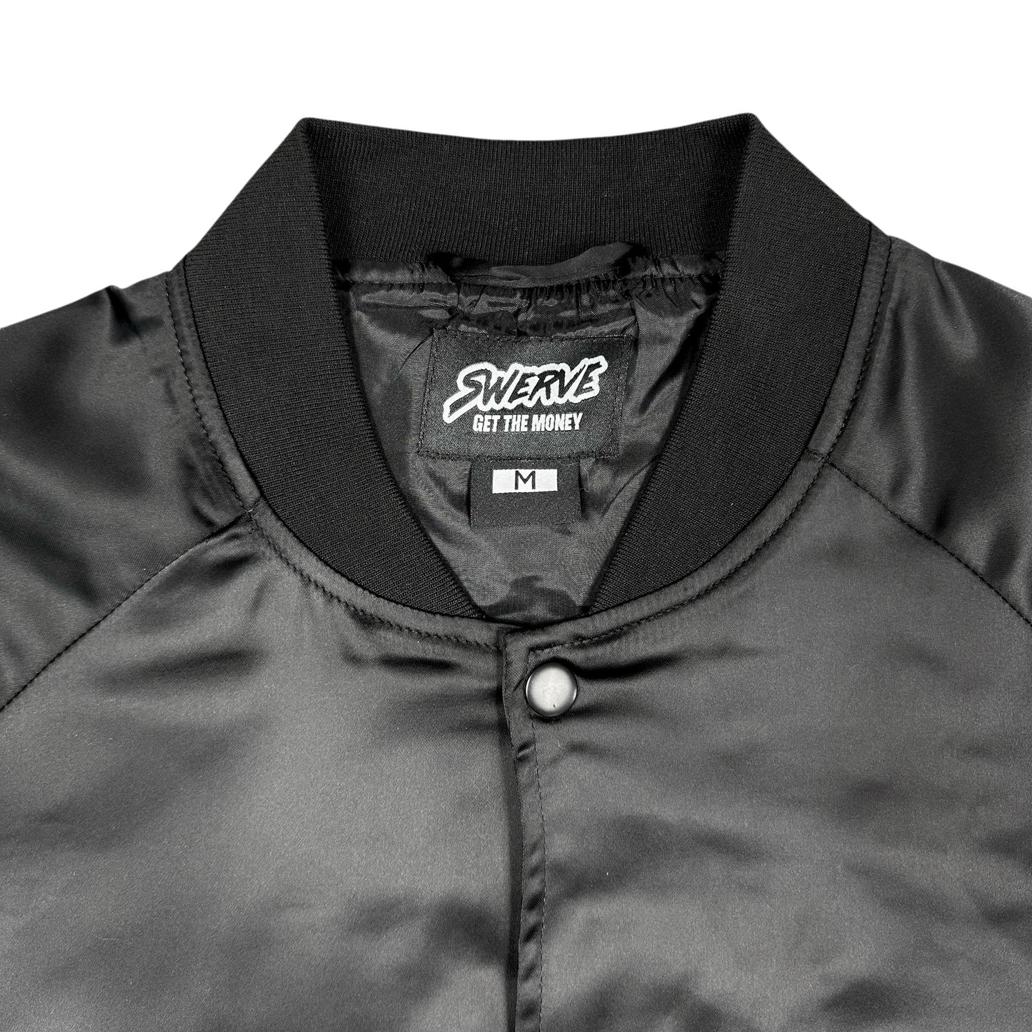 Black Satin Bomber