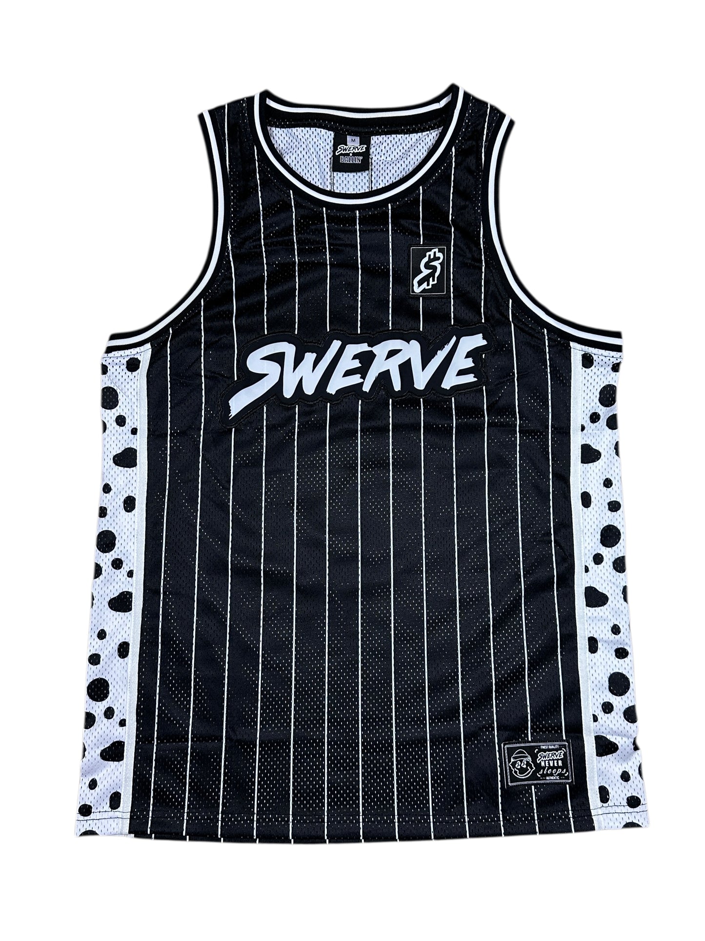 WHITE DALMATION CHEETAH PRINT JERSEY