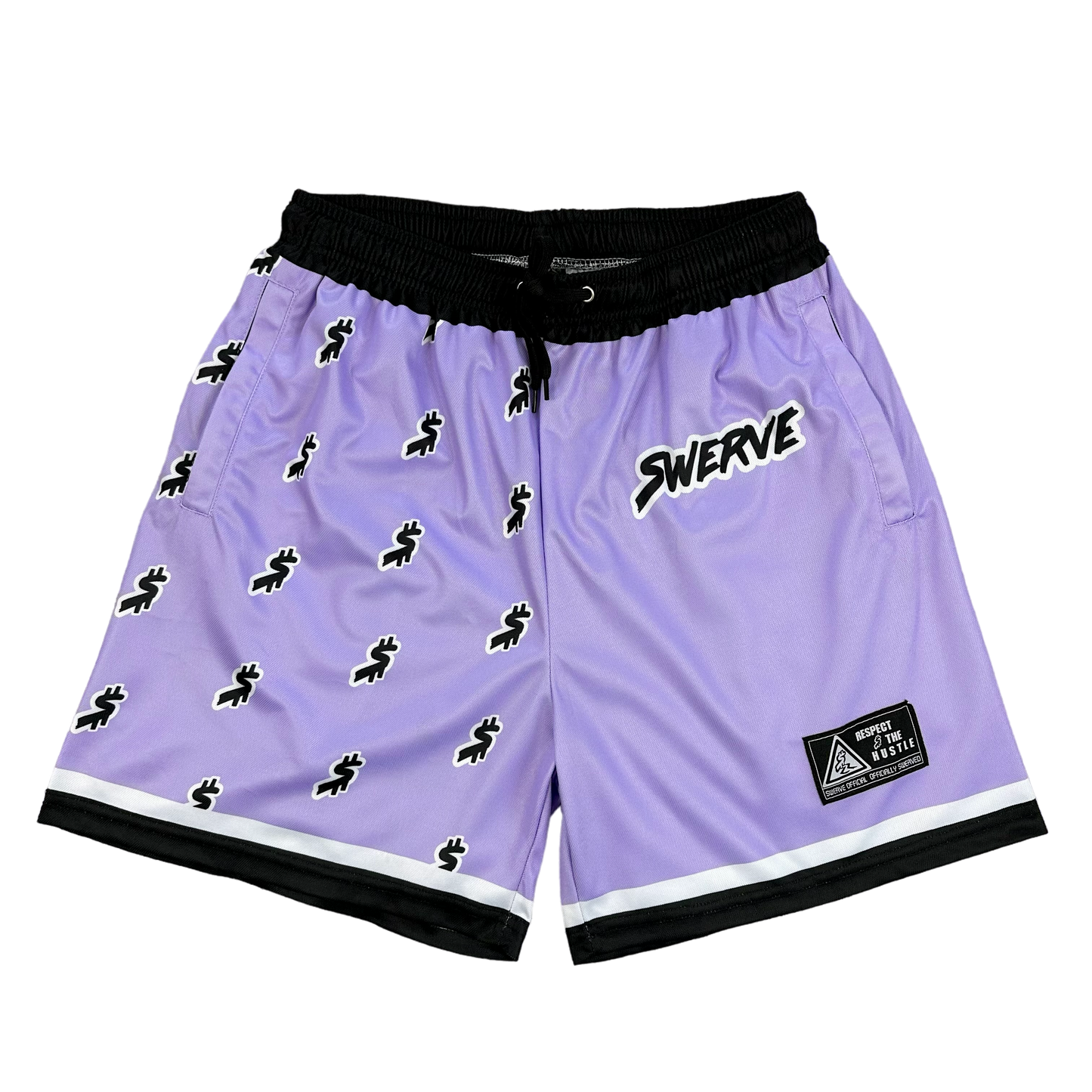 PURPLE RESPECT THE HUSTLE SHORTS