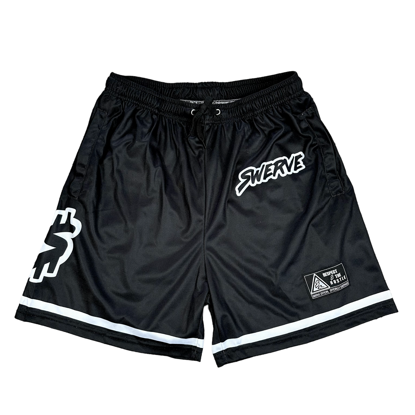 BLACK RESPECT THE HUSTLE SHORTS