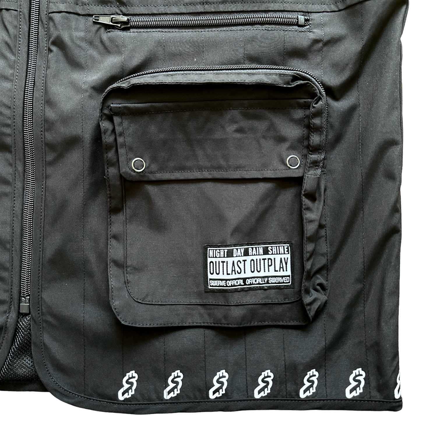 BLACK ZIPPER TACTICAL VEST